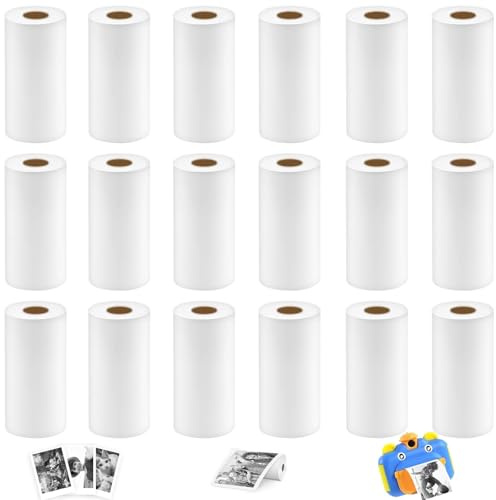 18 Pcs Mini Imprimante Thermique Photo Papier, Papier Thermique d'impression Instantanées, Appareil Photo Impression Papier, 57*30mm papier Thermique premium adaptés L'école et Le Milieu Professionn