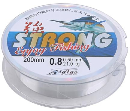 Kzouenzu Lenza Da Pesca In Nylon [200 M], Resistente Agli Strappi, Forte Carico In Nylon, Per La Pesca In Mare - 0,5 mm