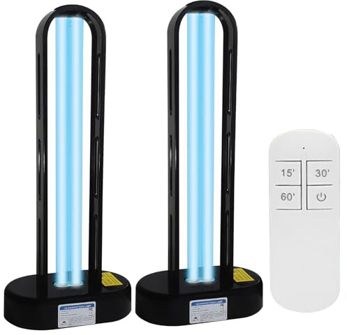 Kouamor UVC Desinfektionslampe- Fernbedienungs, Haushalts-38W UV Sterilisationslampe Keimtötende Lampe, UVC Desinfektionslampe, Desinfektionslampe, UV-Sterilisator Desinfektion Sterilisator (1 stück)