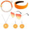 YYSWSAKY 5 Stück Aperol Spritz Kostüm Accessoires Damen Inklusive Haarreif Sonnenbrille Orange Aperol Ohrringe Halskette Aperol Armband Perfekt als Aperol Geschenke für Frau Karneval Orange Partys