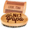 Bartkamm aus Holz mit individuellem Namen, Pflegewerkzeug für Männer, Bartbürste Geschenk für Papa, Geschenkbox mit Samtbeutel