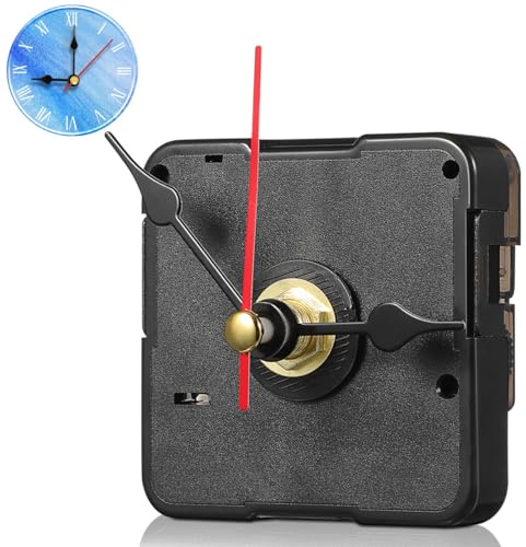Toyvian Quartz Clock Mechanism Replacement, Battery Operated Silent Movement Motor, Mechanism Repair Part for Diy Wall Clock Making, Black, Fits 10-12 Cm Face