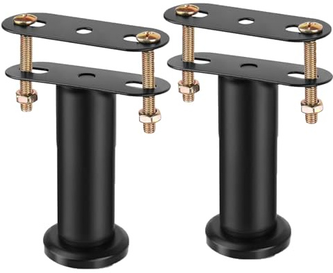 Anhoer 2 Stück Bettfüße 18-32 cm Höhenverstellbar T-Form Metall | Bettbeine Möbelfüße Möbelstützfüße Bettrahmen Mittelstützbeine Bett Füße Ersatzteile Lattenrost-Verstärkung für Bettstütze