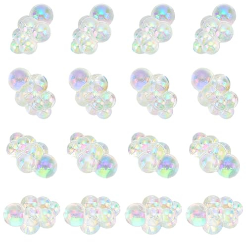 SUNNYCLUE 1 Schachtel Mit 20 Stück Bubble Cluster Perlen Bubble Clusters Dekoration Mini Badewanne Wolkenform ab Farben Transparente Acryl Lose Abstandshalter Perlen Für DIY Bastelarbeiten Feengarten