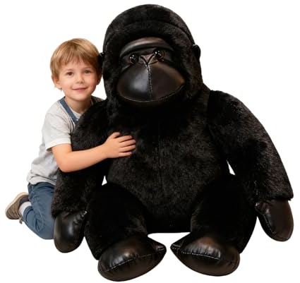 Xiyocadt Gorilla Kuscheltier XXL – Weiches Plüschtier AFFE in 35/50/65/100 cm, Großer Gorilla Stofftier, Kuscheltier für Kinder, Geschenkidee, Hochwertiges Plüschspielzeug (50CM,Schwarz)