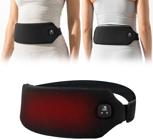 Period Heat Pad, 3000mAh Period Heat Pad Belt, Portable Menstrual Heating Pad for Cramps with 4 Temperature Modes, Gifts for Women Girlfriend(Black)