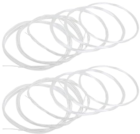 12 corde di ricambio per chitarra acustica, facili da installare, suono luminoso, struttura in metallo per strumenti musicali, corde per chitarra acustica
