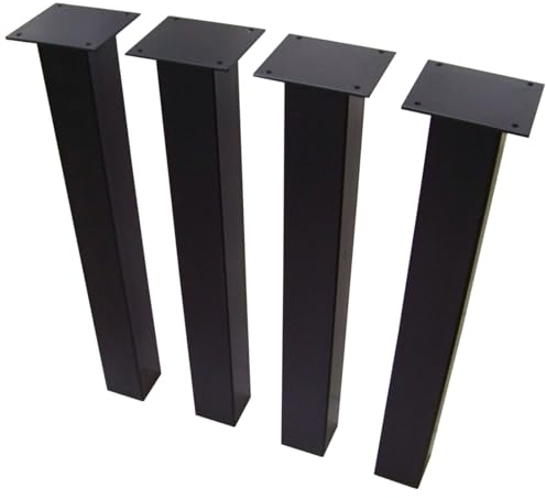 CM Furniture 4 Stück Tischbeine Metall Anthrazit Höhe: 72 cm - Quadratrohr Tischkufen Vierkant Profil 60x60 mm - Küchentischfüße Eckig für Esstisch, Tischfüße Tischgestell Schreibtisch, Sitzbank, Büro