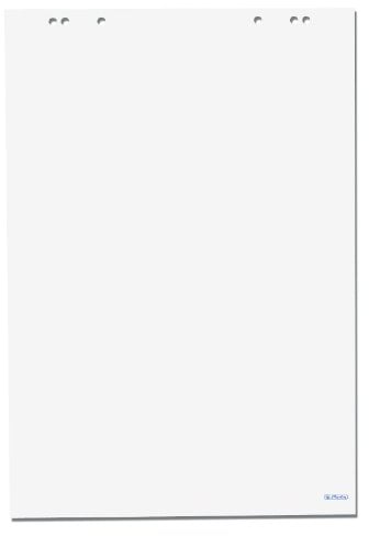 Herlitz Flipchartblock 65 x 98cm 20 Blatt, blanko, 80g/m² FSC Mix, 5 Stück