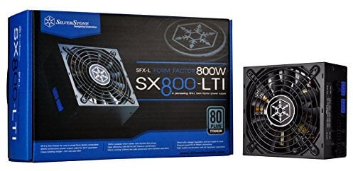 SilverStone SST-SX800-LTI - Série SFX-L, 800W 80 Plus Titane Alimentation PC, bruit réduit, 120mm, Câblage 100% modulaire