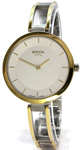 Boccia Damen Analog Quarz Uhr mit Titan Armband 3264-03