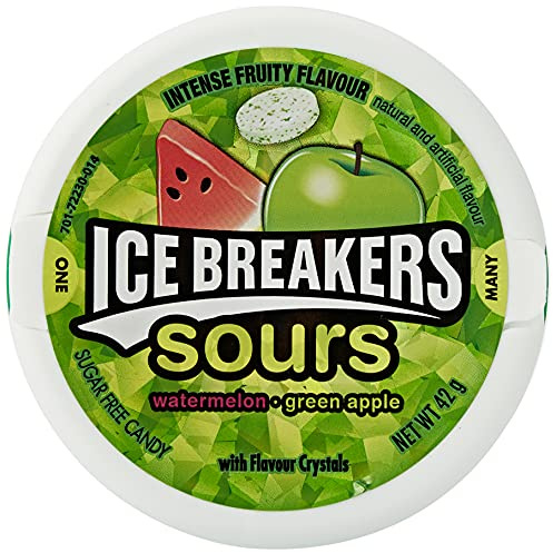 Ice Breakers Sours, Sugar Free Mints, Watermelon and Green Apple, 42 g