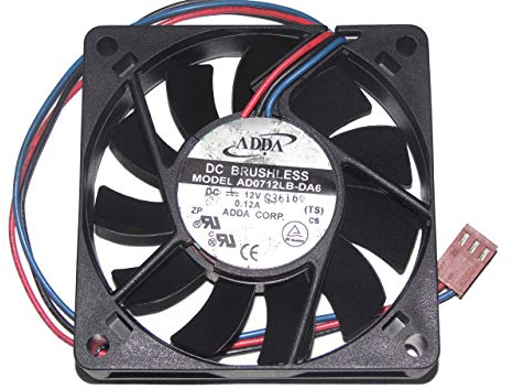 zyvpee Adda AD0712LB-DA6 Ventilateur pour boîtier d'ordinateur 70 x 70 x 15 mm 12 V 0,12 A 3 fils 7 cm 70 mm