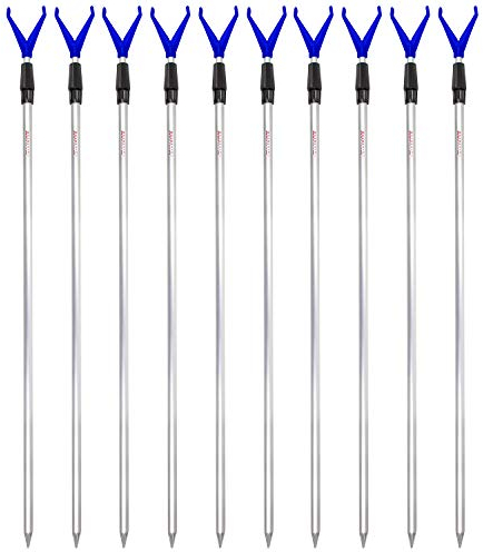 Rutenhalter Rutenständer Angelzubehör Set 10 Stück Angel Teleskop Auflagen mit Schnurlaufkerbe - Blau