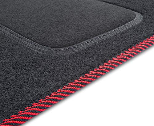MOTOS Standard Velours-Fußmatten passend für Audi A4 B6 2000-2006 - Standard, Gewebt, Rot fußmatten Auto - Erleben Sie neuen Fahrkomfort mit einem Automatten Satz für Ihr Auto