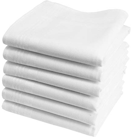Hankiss - Taschentücher aus Bio-Baumwolle Weiße - Modell Snow - Größe 28cm x 28cm - 6 Stück - 100% Baumwolle GOTS-Zertifiziert