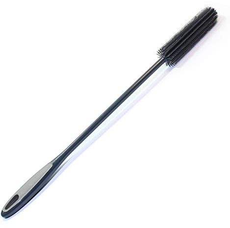 Kochblume Flaschenbürste Slim | Premium-Silikon | Hitzbeständig | Spülmaschinenfest | Für besonders schmale Öffnungen ab 16mm | Farbe: anthrazit