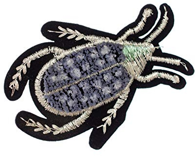 Miniblings Beetle Patch Hotfix Iron On Bug Beetles Insect Vermin 60X40Mm Grey