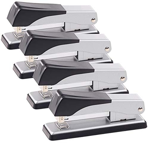 General Office Tacker Büro: 4er-Set Büroheftgeräte aus Metall und Kunststoff, für 20 Blatt (Klammerhefter, Papier-Hefter, Klammern)