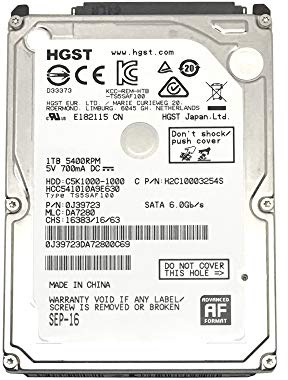 HGST HCC541010A9E630 Notebook-Festplatte (1 TB, 5.400 U/min, 8 MB, SATA, 6 GB/s, 9,5 mm)