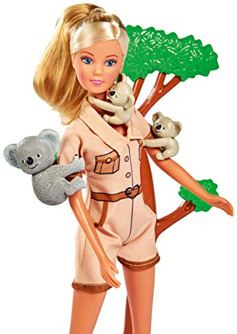 Simba 105733490 - Steffi Love Koala, Puppe kümmert Sich um die Koala- Familie, mit Kletterbaum, Futter und Trinkflasche