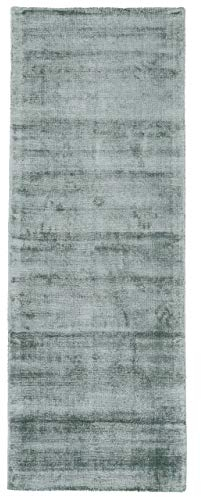 carpetfine Viskoseteppich AVA Läufer Mint 75x240 cm | Moderner Teppich für Wohn- und Schlafzimmer