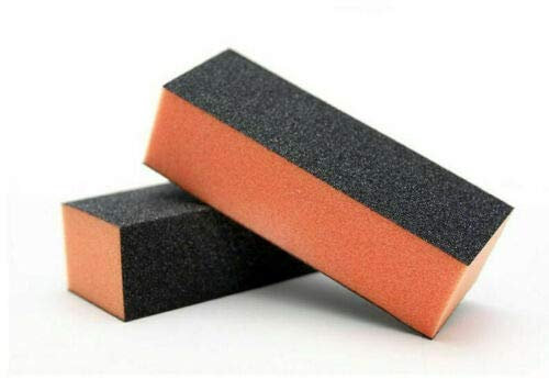 Nail Buffer Acrylic Sending File Block White, Orange, Purple, Blue for Nail Art Pack of 5 (Orange 100/180)