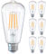 DGO E27 LED Bulb, Dimmable Vintage Edison Light Bulbs, ST64 Screw Edison Light Bulbs 6W (Equivalent to 60W), LED Filament 2700K Warm White Clear, 6 Pack [Energy Class F]