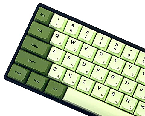 Matcha Keycaps, 125 PBT Keycaps ZDA Similar to XDA English Japanese Korean Russian for Keyboard Gh60/Poker 87/TKL 104/ANSI/XD64/BM60 /XD68/XD84/XD968(only Sell keycap)