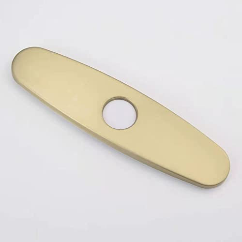 ATPCOLTD 10 Inch Hole Cover Deck Plate Escutcheon, Stainless Steel Sink Cover Plate for Bathroom or Kitchen Sink Faucet 1 or 3 Hole Mixer Tap (Brushed Brass)