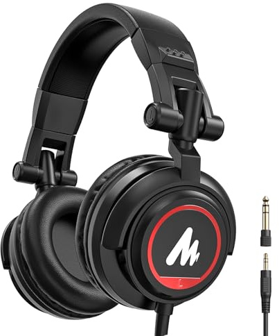 MAONO 50MM Drivers Over Ear Studio Headphones, AU-MH501 Stereo Monitor Closed Back Headphones, Lightweight Foldable Design for Smartphone, Computer, Podcast, Mixer, Music, DJ