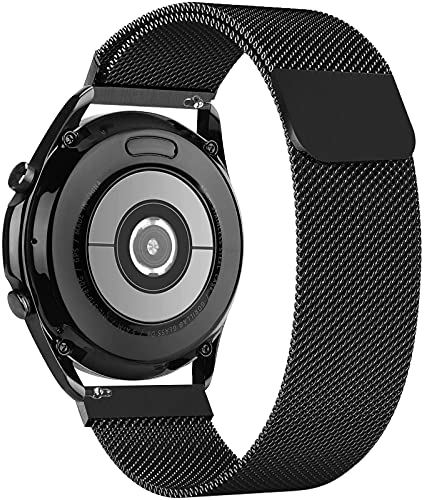 GBPOOT 22mm Armband Kompatibel mit Samsung Galaxy Watch 3 45mm/Watch 46mm/Gear S3 Classic/Frontier,Edelstahl Mesh Metall, für Huawei Watch GT/GT 2 46mm/Watch GT2 e/GT2 Pro(22mm Schwarz)