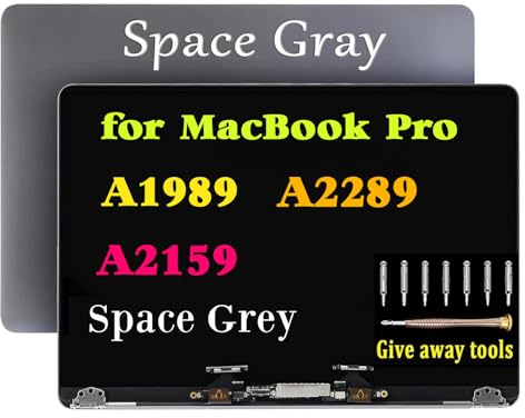 GBOLE Pantalla de repuesto para MacBook Pro A2159 2019 Retina LCD Panel 661-12829 Gris espacial | Pantalla LCD Retina 661-12829 EMC 3214 3358 3301 3456 3348 gris espacial