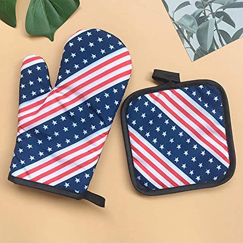 Oven Gloves Navy Blue Red White Oven Gloves UK Home Kitchen Oven Glove Modern Stylish Heat Resistant Gloves- for Microwave Pizza Cooking Baking Accessories Oven Mitts 17x27cm