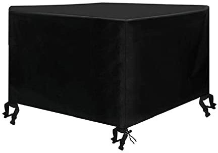 YIYAOFBH Schutzhülle Gartenmöbel, Abdeckung für schutzhuille fur gartenmobel quadrati gartenmöbel Winterfest groß Quadratisch mit Zugkordel abdeckplane Lounge 80x80x80cm - Schwarz, (YIYAOFBH-001)