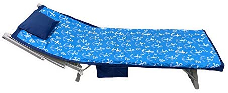 Seamar Strandtuch aus Mikrofaser, Ancore, 80 % Polyester, 20 % Polyamid, mit Taschen und aufblasbarem Kissen, Handtuch mit Haken (Blau)