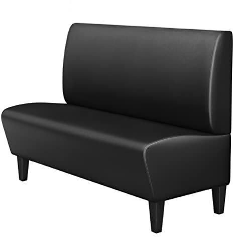 GGMMÖBEL Miami | Gastro Sitzbank | B:H 160 x 103 cm | Schwarz | Glatt | Leder | Gastro Sitzbank, Bistrobank, Gastro Polsterbank