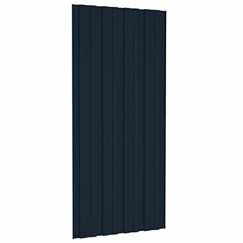 Tidyard Panel para Tejado Paneles de Techo de Metal Chapa Metálica para Tejado para Techo o Pared Acero Galvanizado Gris Antracita 36 uds 100x45 cm