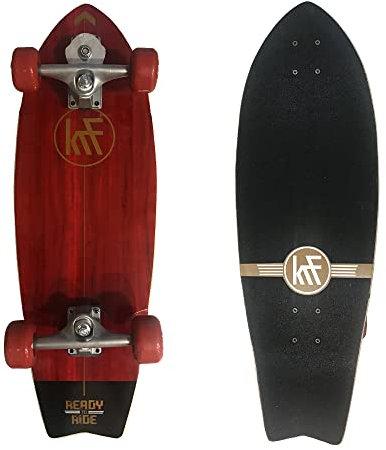KRF Skateboard Surf Skate Ready TO Ride Red 78,74 x 26,04 mm
