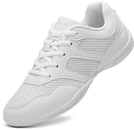 Damen Cheerleading Schuhe Mädchen Leichtgewicht Training Turnschuhe Jazz Yoga Fitness Tanzschuhe Outdoor Walking Sneakers Weiß 39