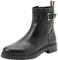 Tommy Hilfiger Stivali Bassi Donna Leather Stivaletti, Nero (Black), 36 EU