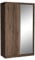 Cool24 Karol Kleiderschränke - Modern Schwebetürenschrank - Kleiderschrank mit Spiegel und Kleiderstange - Schlafzimmerschrank 140cm mit 7 Regale - Kleiderschrank Walnuss - Schrank Schlafzimmer
