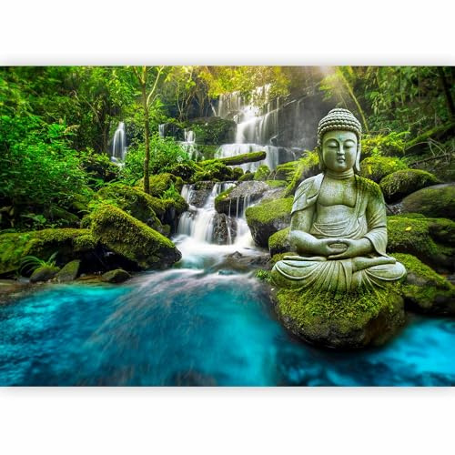 murando Premium Photo Wallpaper 350x256 cm / 138x97 Non-Woven Premium Art | Print Fleece Wall Mural Decoration Poster Picture Design Modern Buddha nature landscape