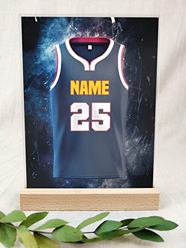 Denver Fanartikel Acryl Tafel - Personalisiertes Geschenk, Basketball Geschenke Jungen, Basketball Trikot, Fanartikel, Fanartikel Kinder, Fan Geschenke, Denver Trikot für Denver-Fans