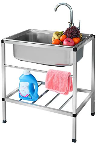 Fregadero De Cocina Independiente Con Grifo Y Patas Doméstico Fregaderos Pequeños Limpieza Fácil Pila De Lavar Fácil Instalación R Diseño Redondeado Diseño Moderno Para Bar Camping Jardin ( Color : C