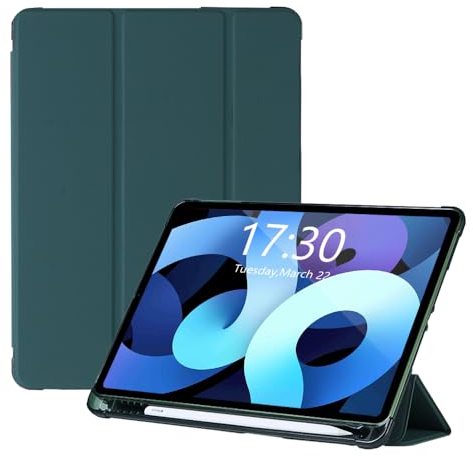 Amazon Marke - Pansy Hülle für iPad Pro 11 Hülle (Modell 2022/2021/2020), Schutzhülle mit Trifold Ständer und Stifthalter, Auto Schlafen/Wachen Kompatibel mit iPad Pro 11 Zoll,Dunkelgrün