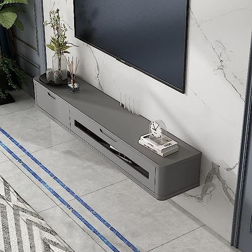 Wandmontierte TV-Einheit Schwimmender TV-Ständer Wandmontage – TV-Schrank Entertainment Center Medienkonsolen-Aufbewahrungsregale für AV-Receiver/Xbox/Kabelboxen/Gaming-Systeme,Kiefer/D/120