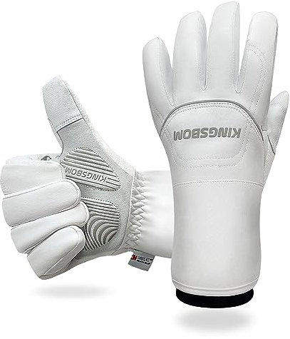 KINGSBOM -40°F Wasserdicht & Winddicht Handschuhe – 3M Thinsulate Winter Touch Screen Warme Handschuhe – zum Radfahren, Reiten, Laufen, für Outdoor-Sport – für Frauen und Männer - Weiß(M)