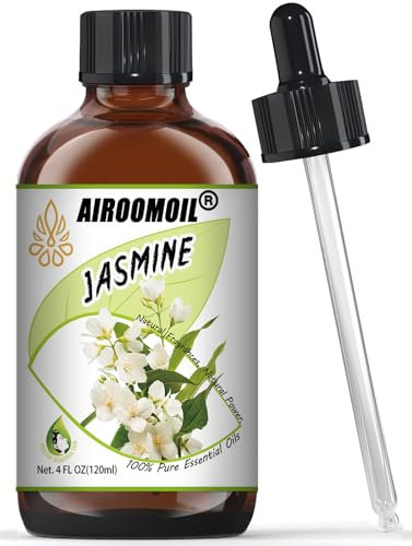 Jasminöl Rein Ätherisches Öl Jasmin Duftöl Airoomoil Jasmin Aromatherapieöl für Entspannen, Luftbefeuchter, Massage, Seife,Kerzenherstellung, Parfüm, Haar, Haut, Bad, DIY 120 ml