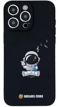 Yonds Queen for iPhone 12 Pro Cute Case, Cool Cartoon Astronaut Space Planet Moon Design Stylish Soft TPU Bumper Shockproof Anti-Slip Protector Case (iPhone 12 Pro, Music)